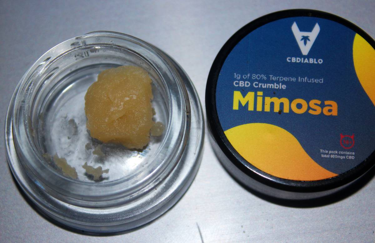 CBDiablo - Mimosa Terpene Infused 80% CBD Crumble Review