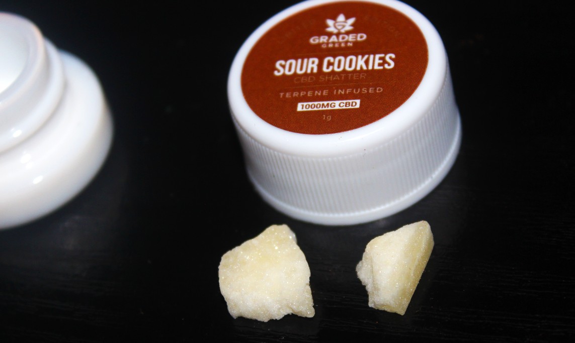 Sour Cookies CBD Shatter Graded Green Review