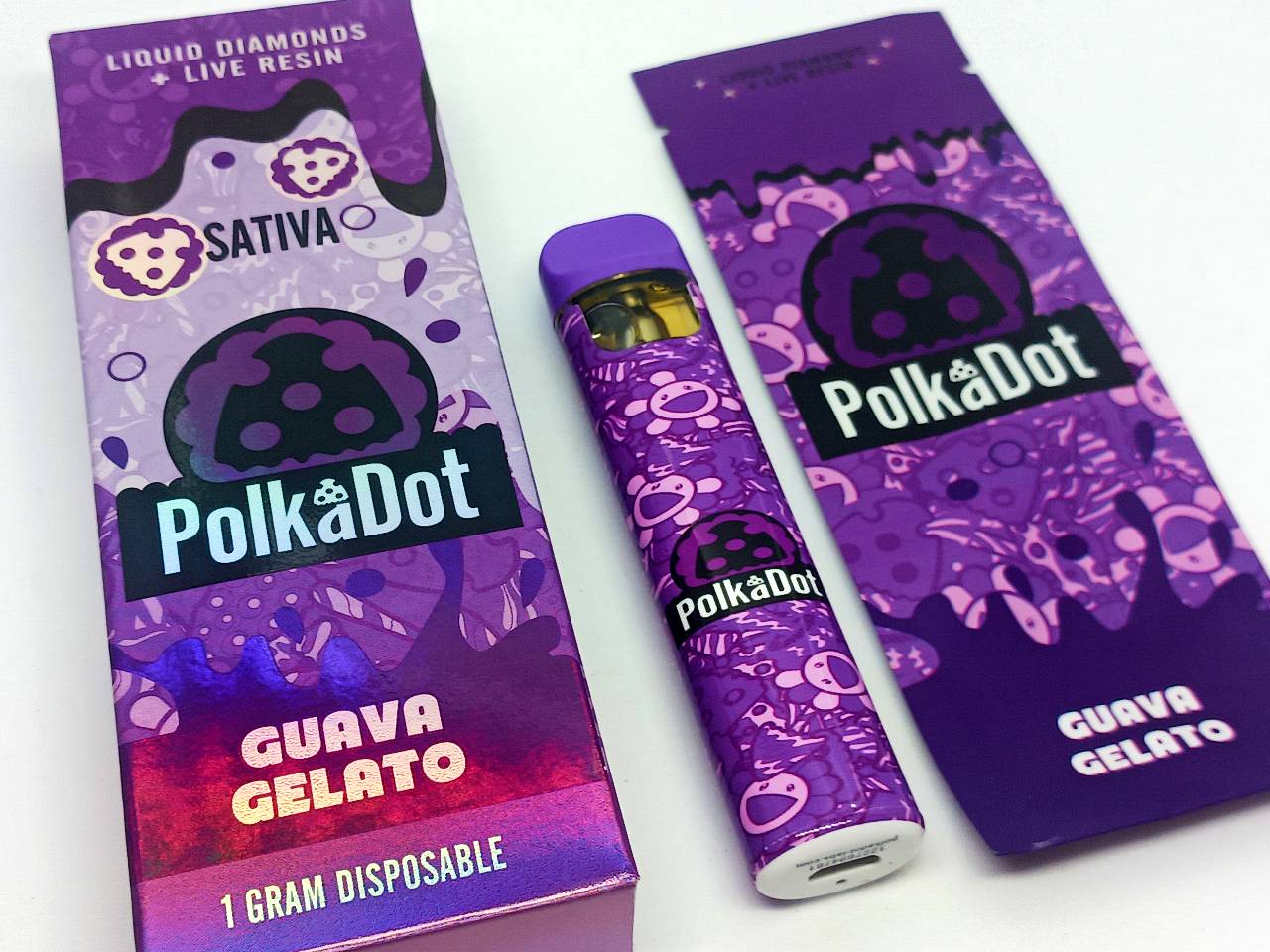 Polka Dot Guava Gelato 1 Gram Disposable Vape Pen Review Sativa