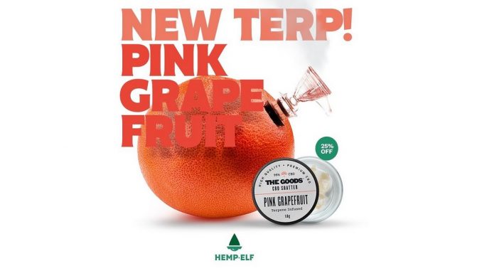 HempElf The Goods Pink Grapefruit CBD Wax New Terpenes